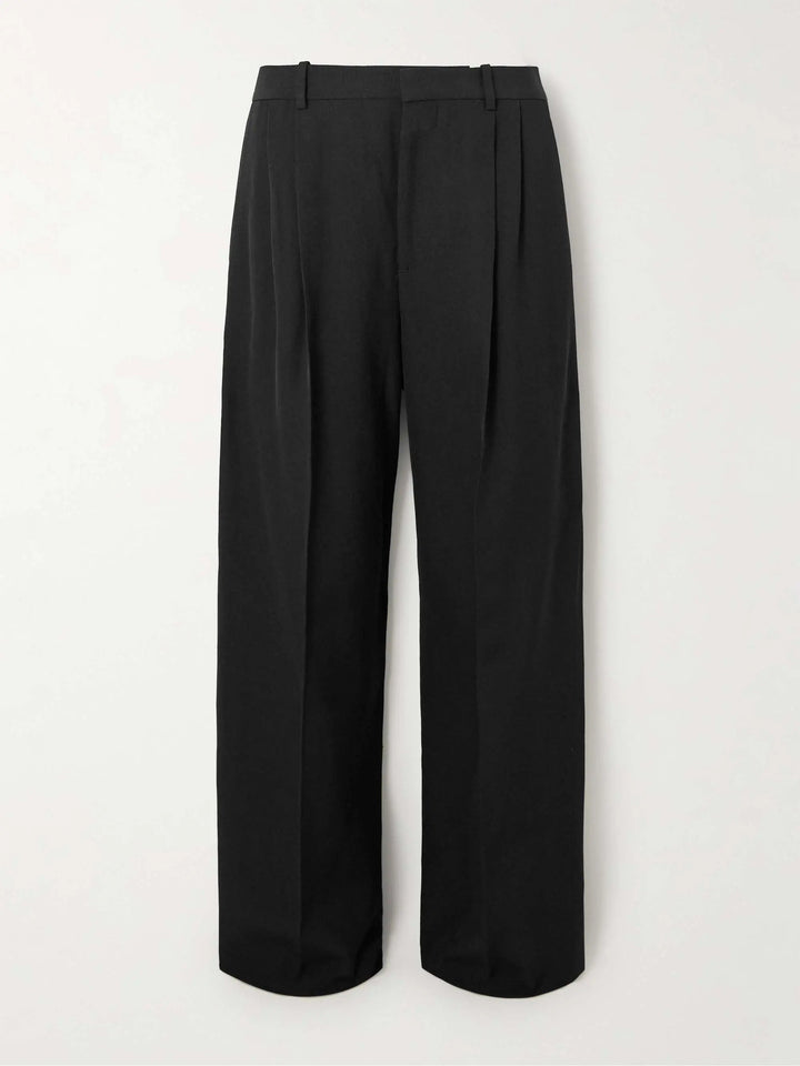 Wide-Leg Pleated Pants