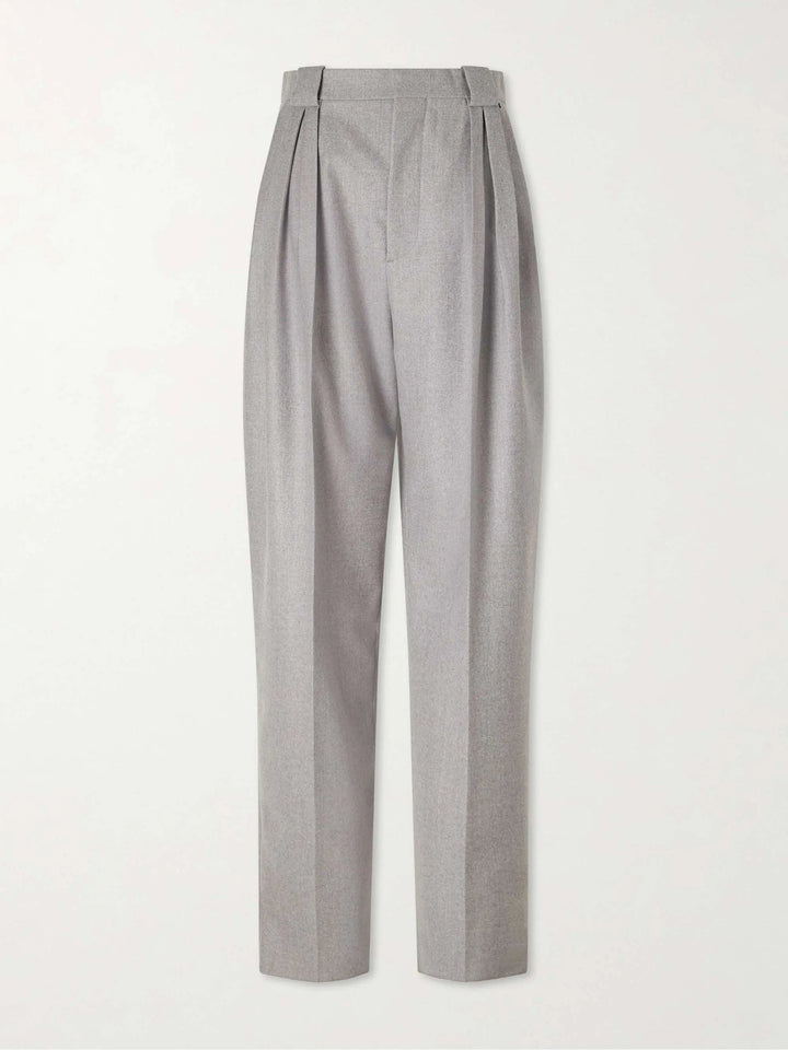 Wool flannel straight-leg pants