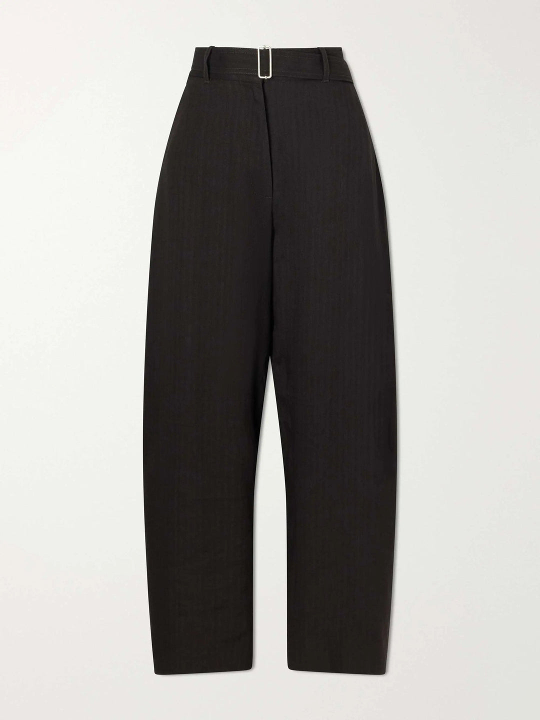 Cotton and linen-blend wide-leg pants