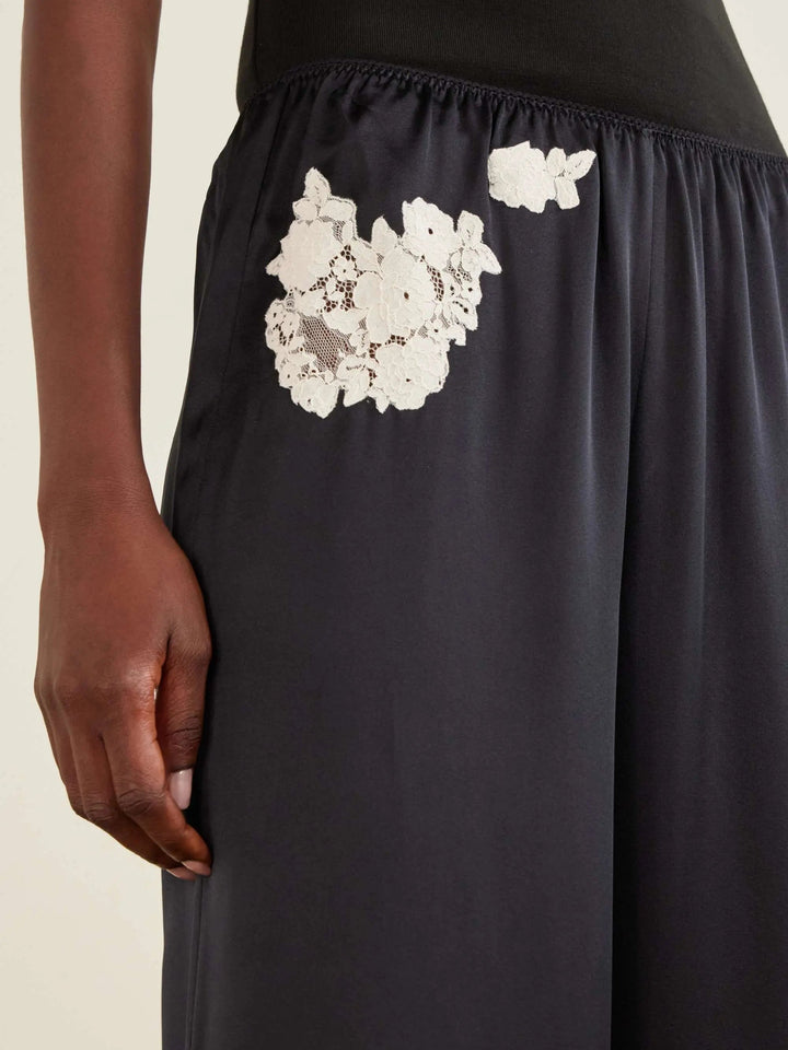 Silk wide-leg pants