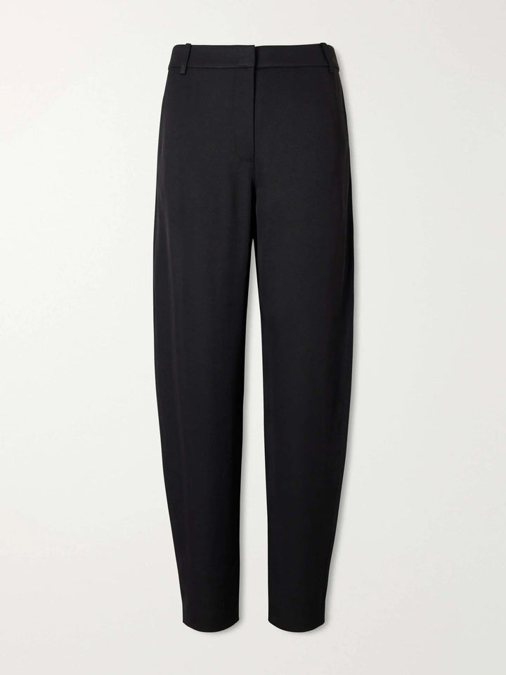 Satin-twill tapered pants