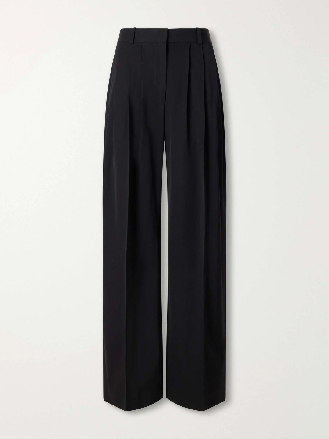 wool-twill wide-leg pants