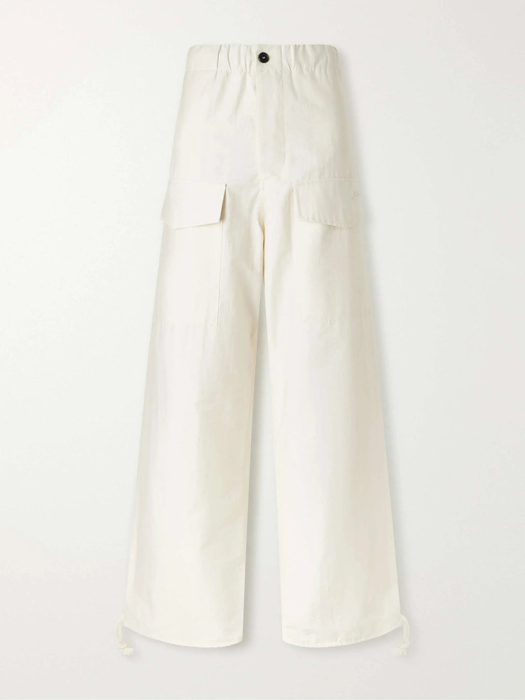 Cotton-blend gabardine track pants