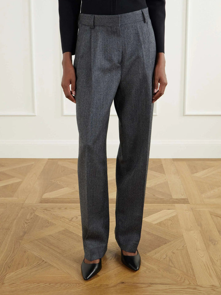 Wool wide-leg pants