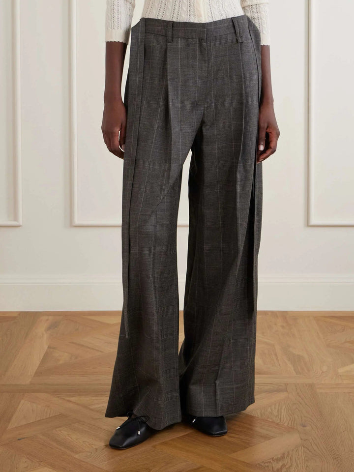 wool-blend wide-leg pants