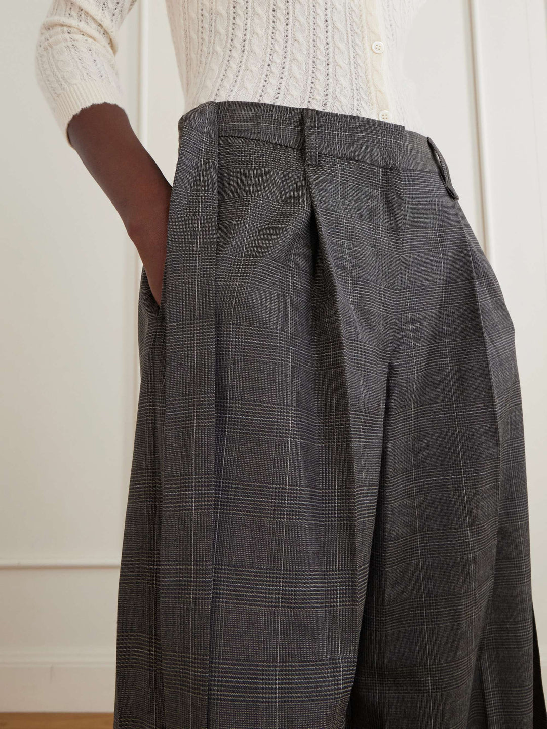 wool-blend wide-leg pants