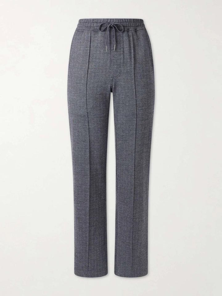 Straight-Leg Cotton and Silk-Blend Drawstring Trousers