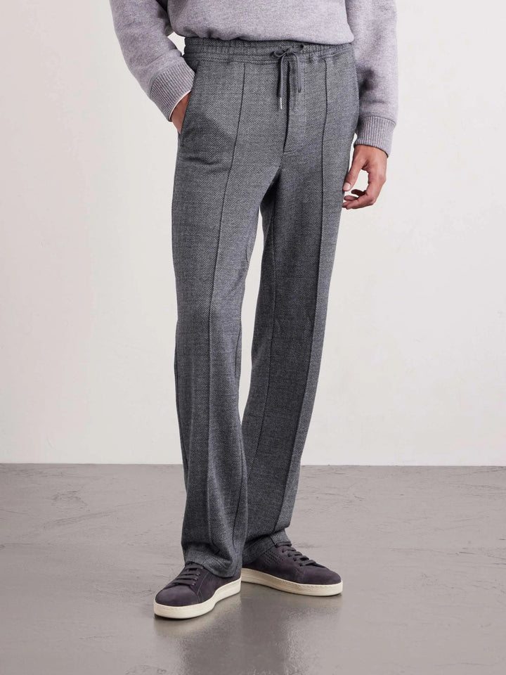 Straight-Leg Cotton and Silk-Blend Drawstring Trousers
