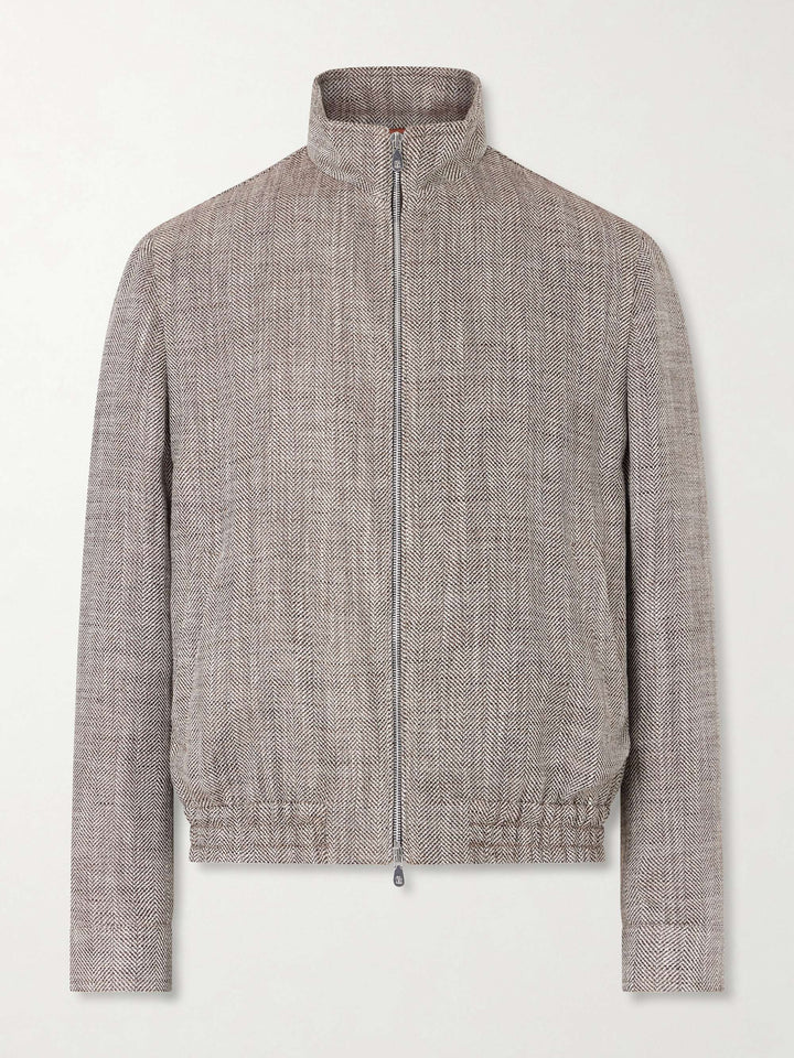 Herringbone Bomber Jacket