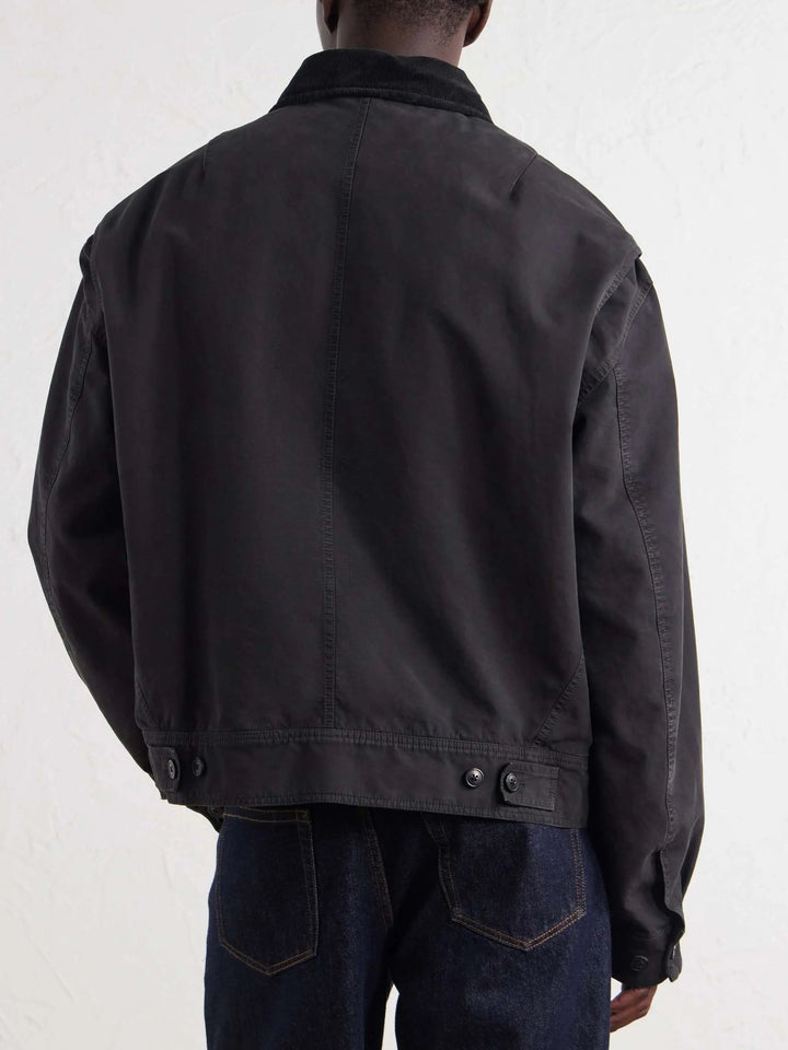 Corduroy-Trimmed Cotton-Canvas Jacket