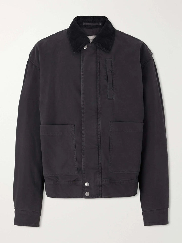 Corduroy-Trimmed Cotton-Canvas Jacket
