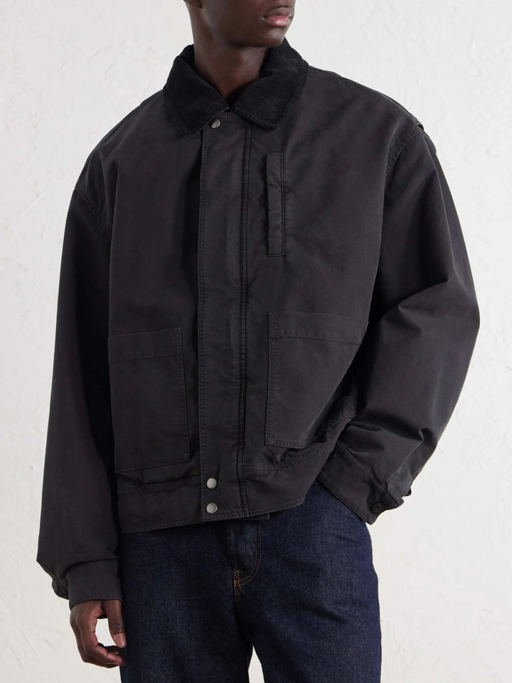 Corduroy-Trimmed Cotton-Canvas Jacket