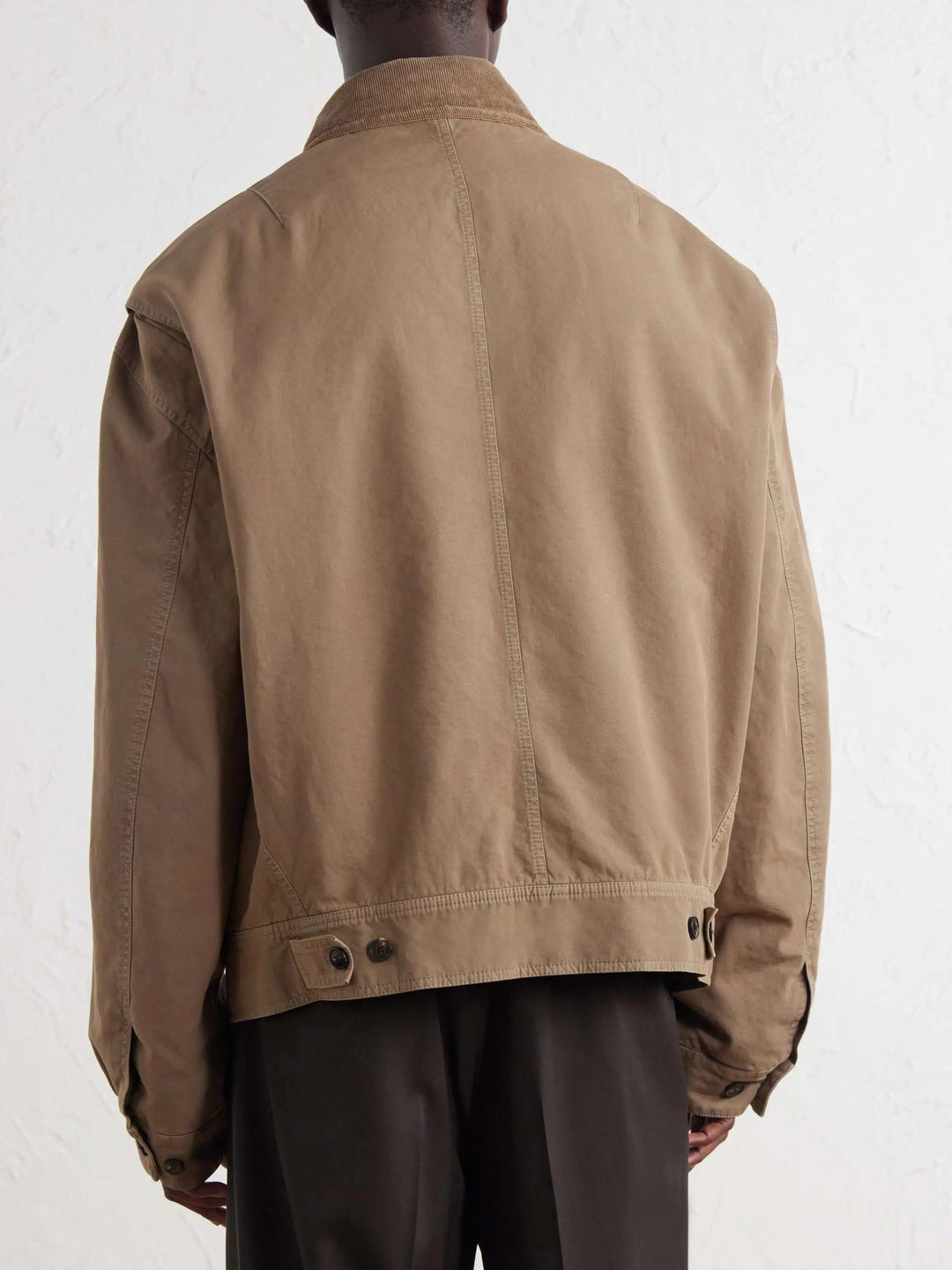 Corduroy-Trimmed Cotton-Canvas Jacket