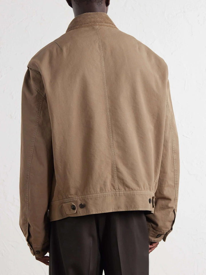 Corduroy-Trimmed Cotton-Canvas Jacket