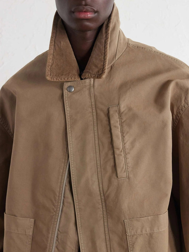 Corduroy-Trimmed Cotton-Canvas Jacket