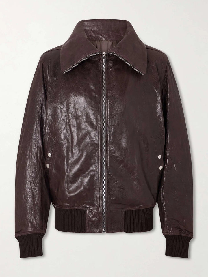 Flap Leather Jacket