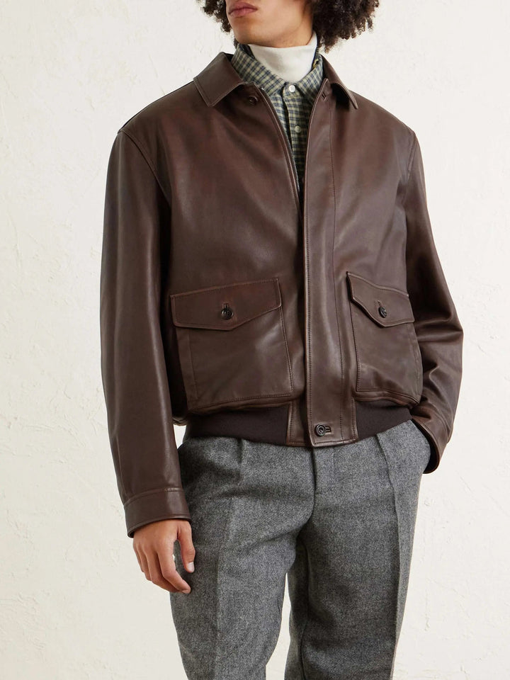 Leather Bomber Jacket