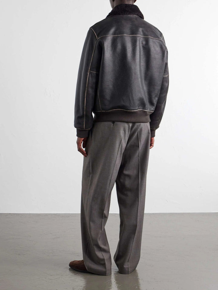 Leather Bomber Jacket