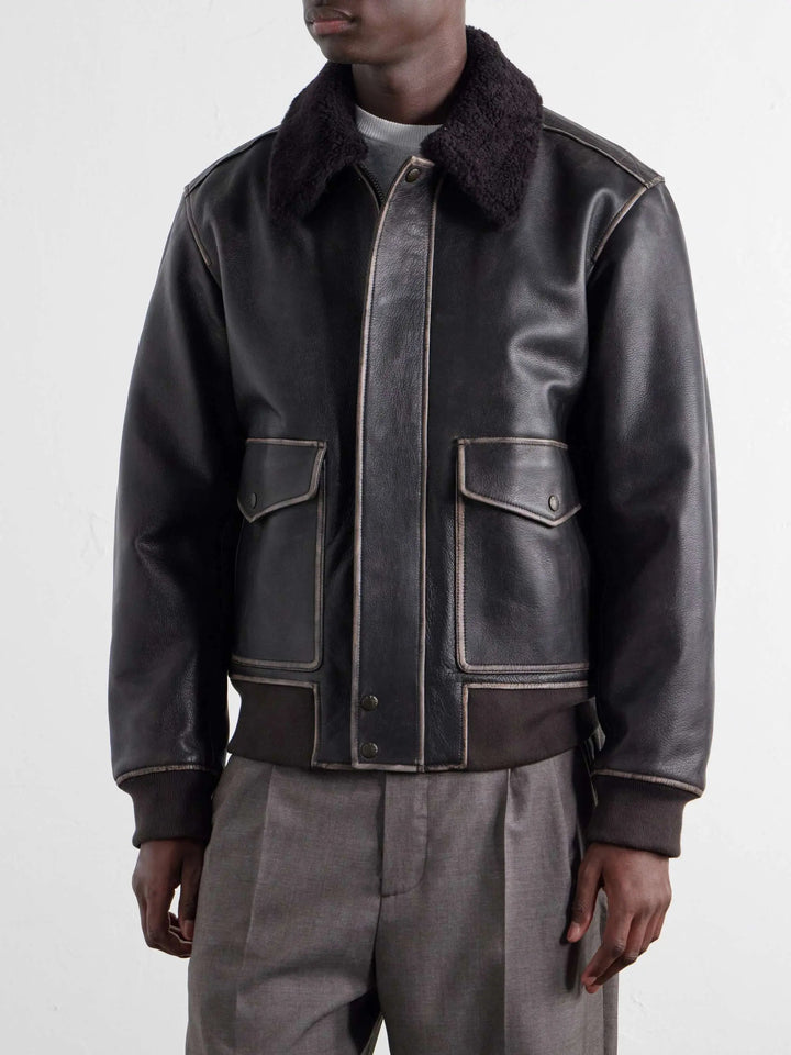 Leather Bomber Jacket