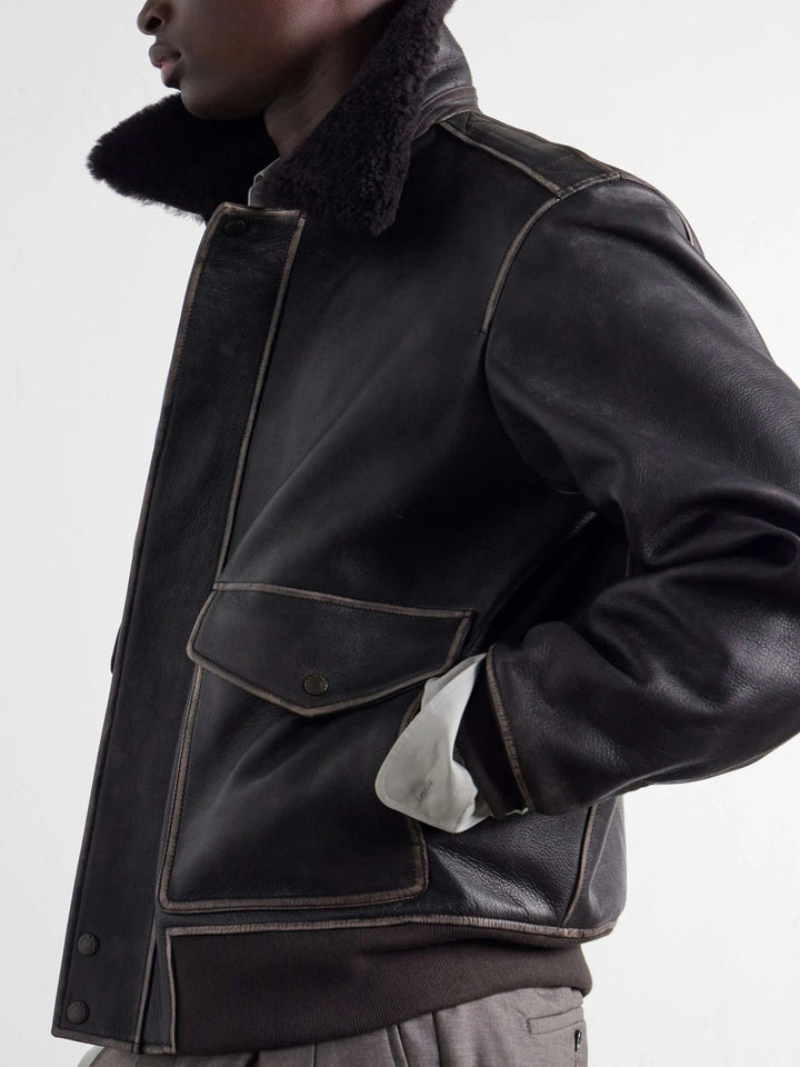 Leather Bomber Jacket