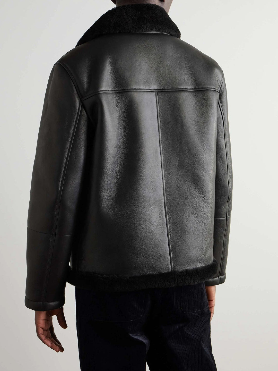 Shearling-Lined Leather Jacket
