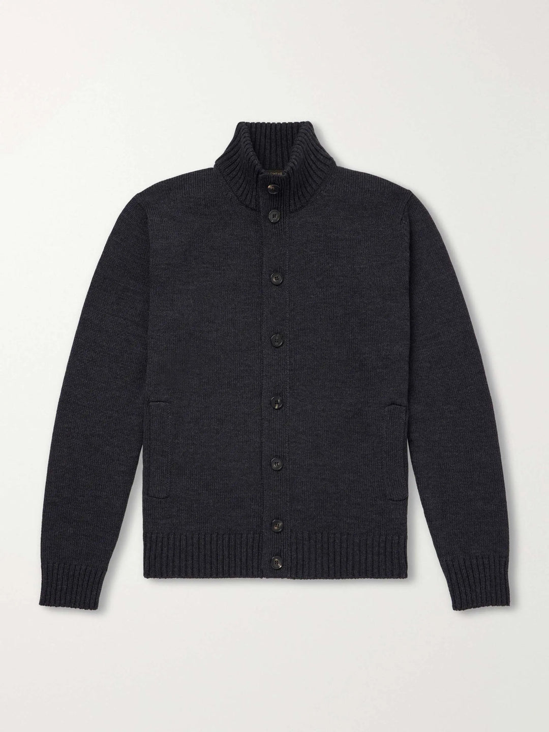 Button Wool Cardigan Black