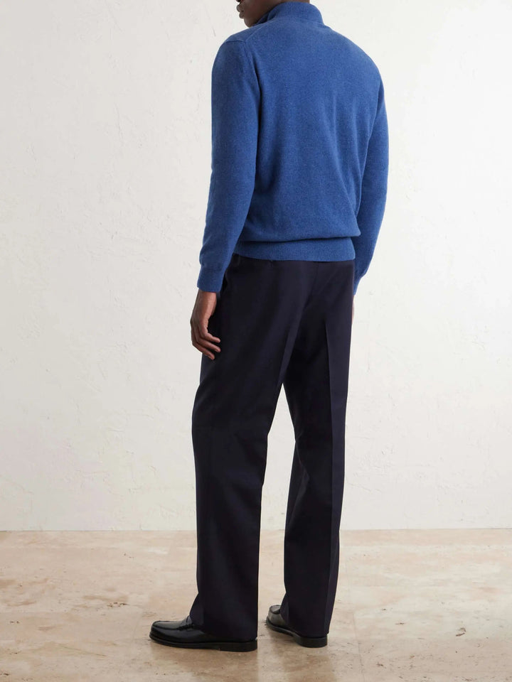 Wool Half-Zip Sweater Blue
