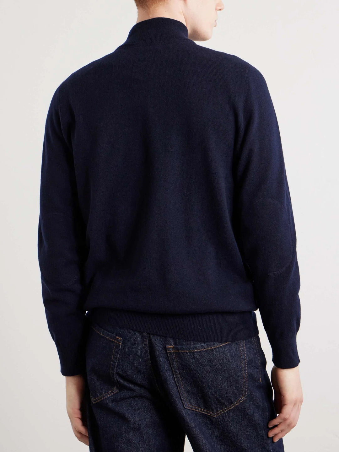 Wool-Blend Half-Zip Sweater Navy