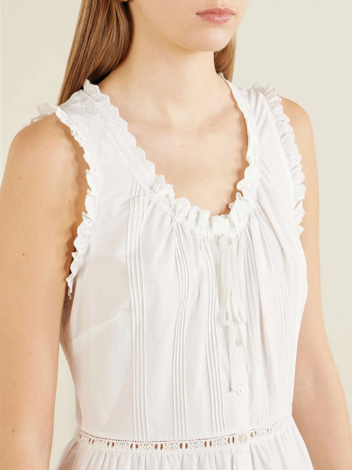 Organic cotton midi dress white