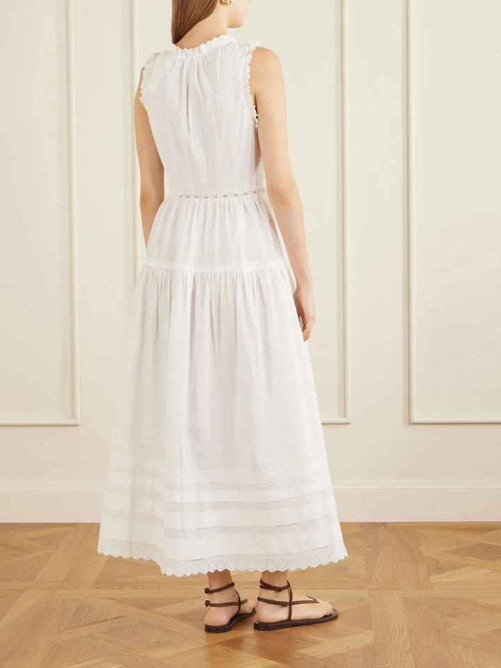 Organic cotton midi dress white