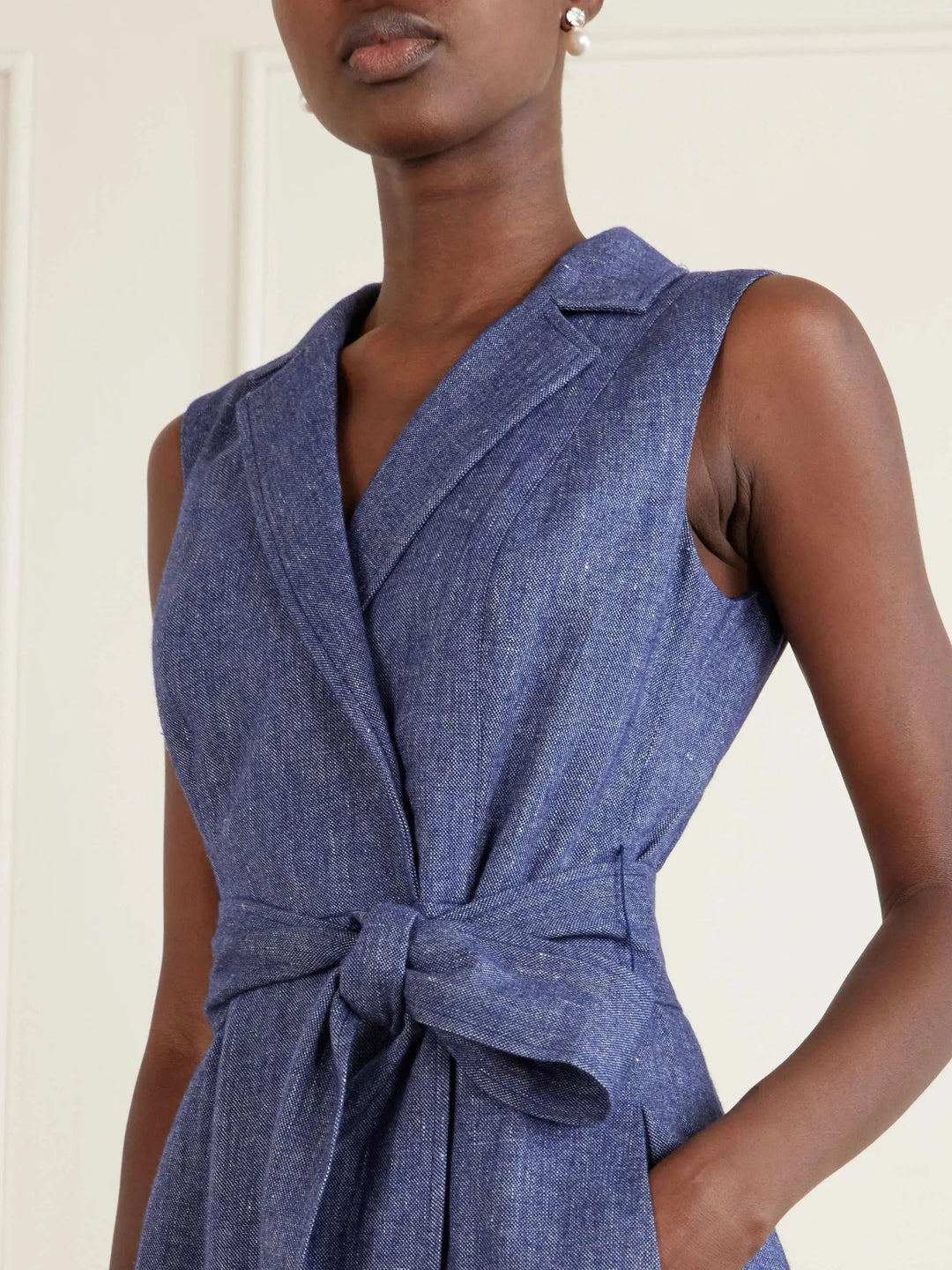 Cotton knit midi dress