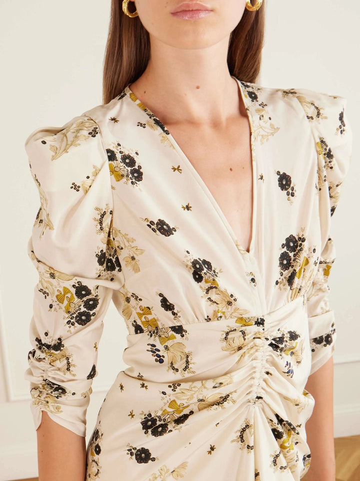 Floral twill maxi dress