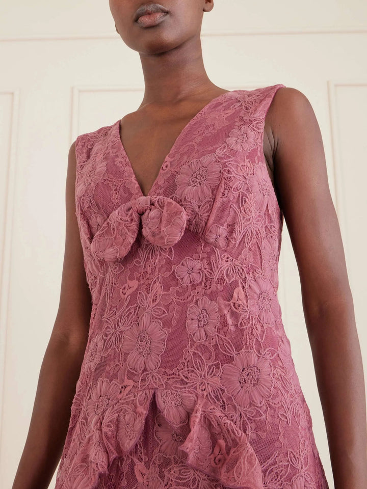 Embroidered midi dress