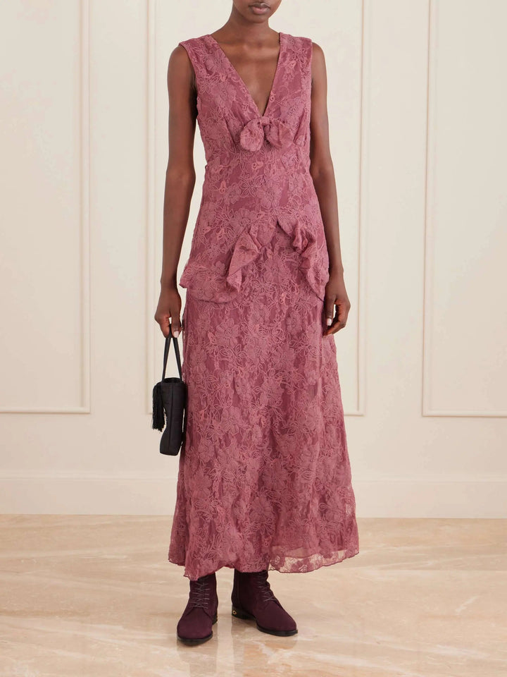 Embroidered midi dress