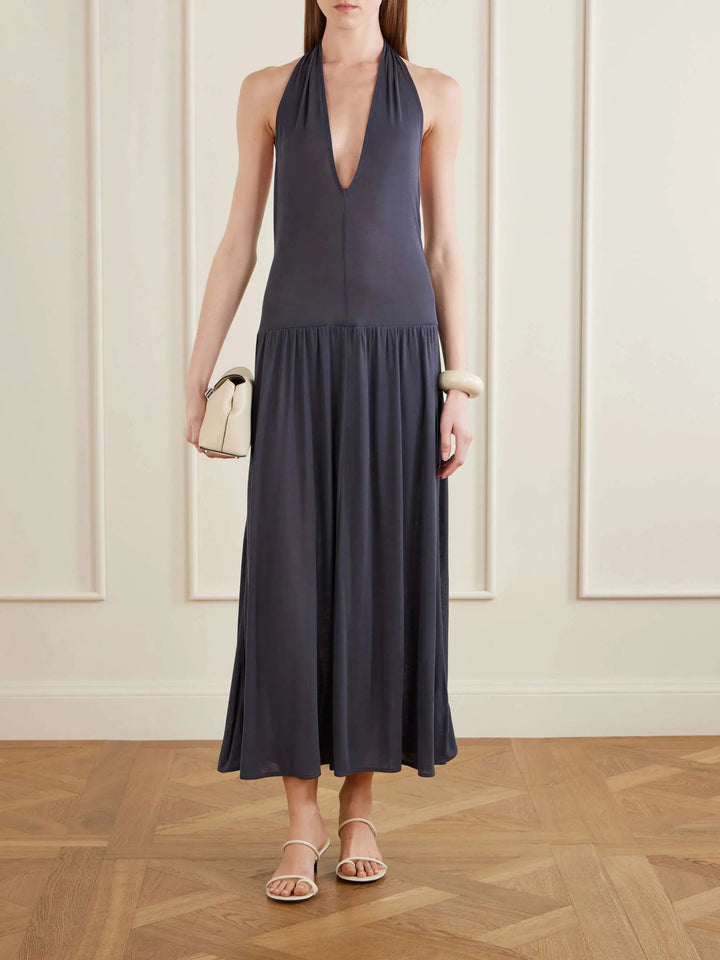 Halterneck midi dress