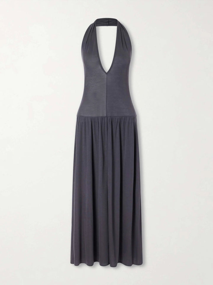 Halterneck midi dress