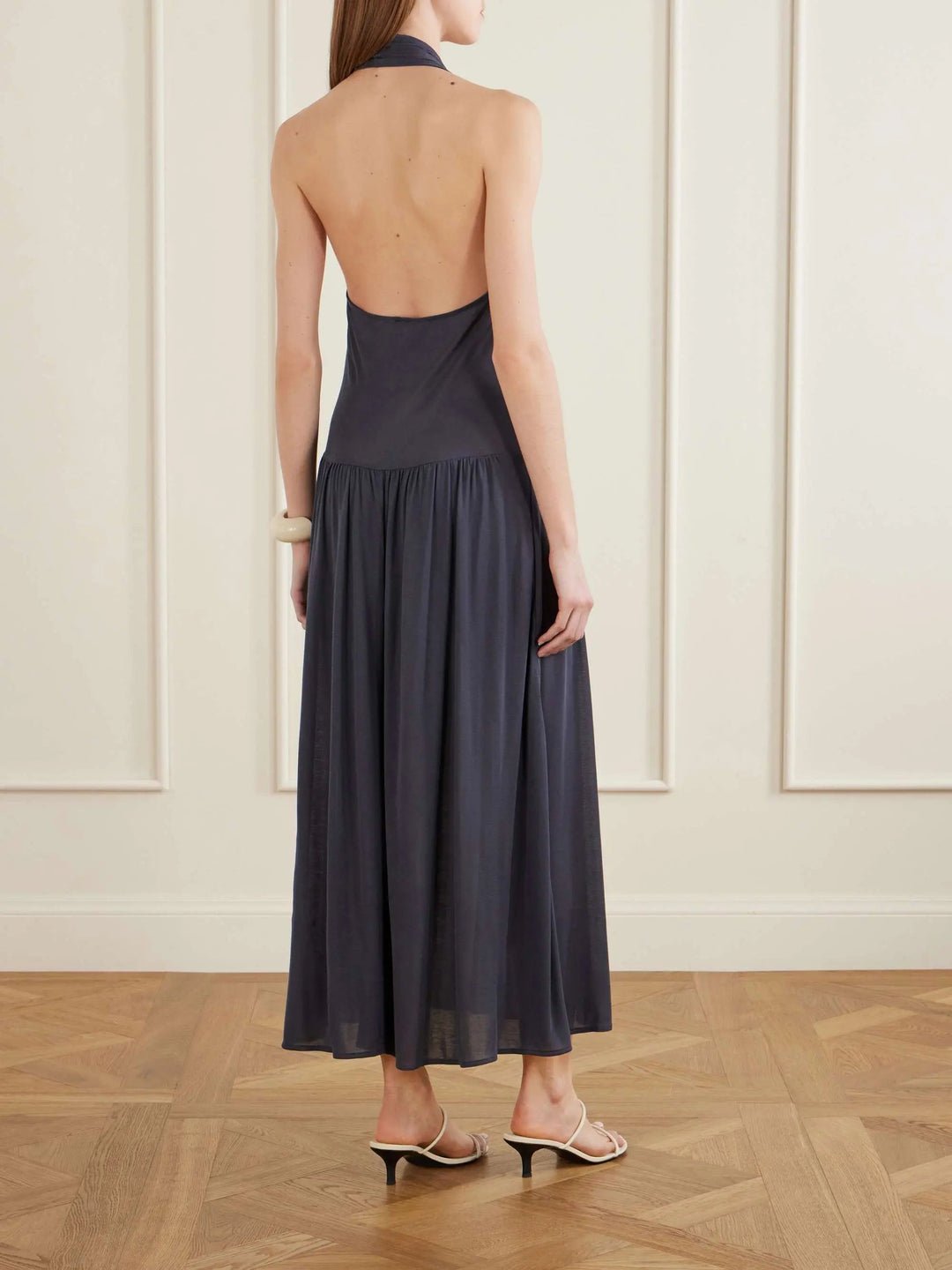 Halterneck midi dress