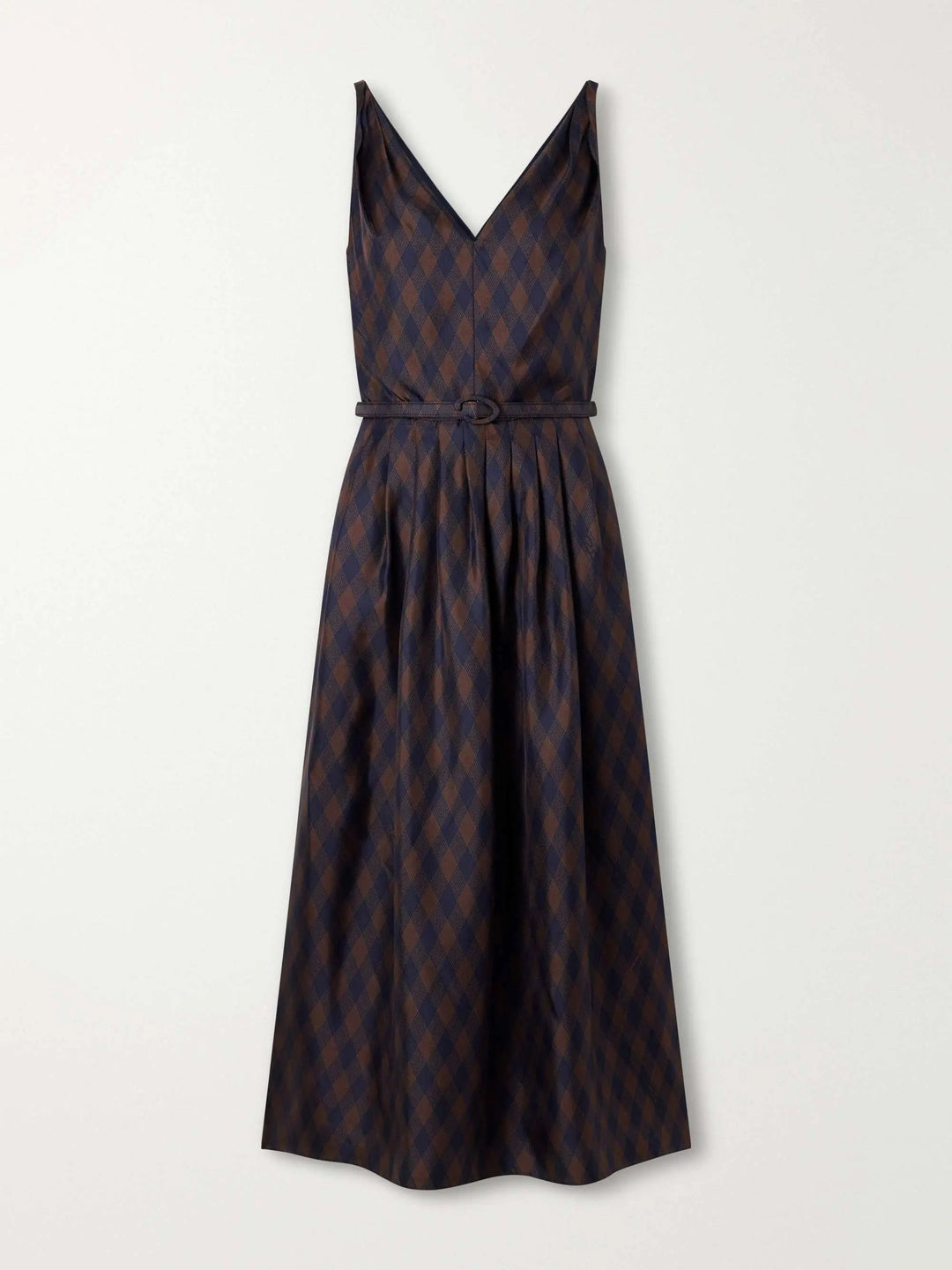 Silk-twill midi dress