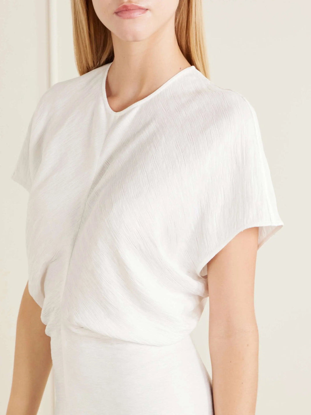Woven maxi dress white