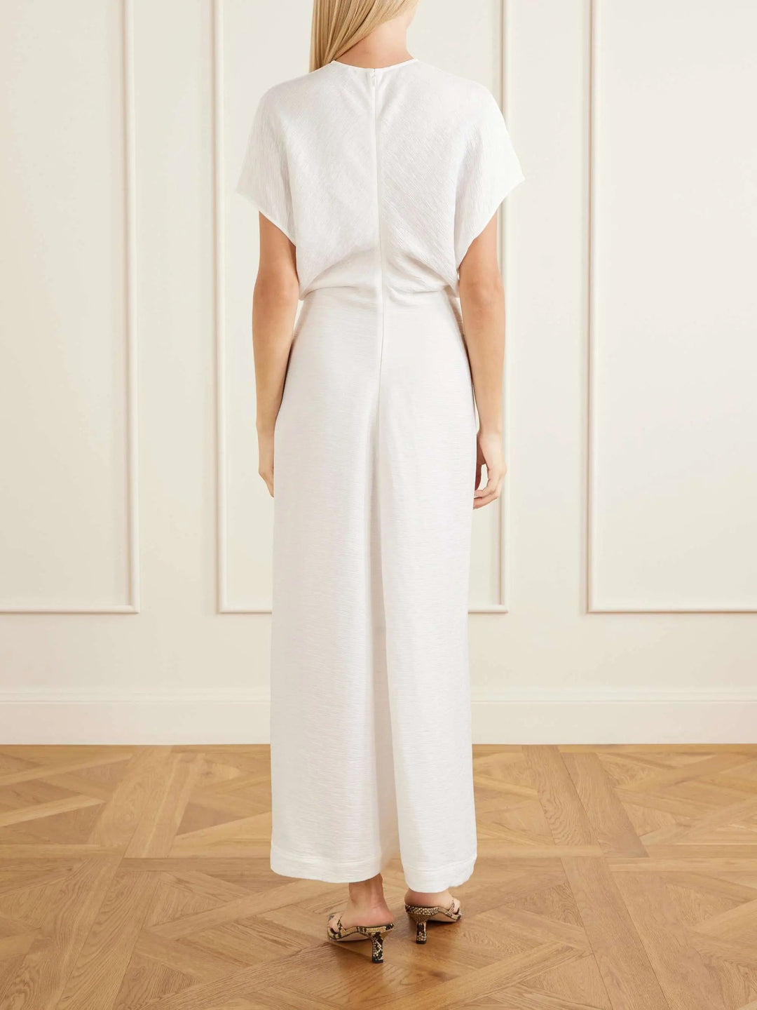 Woven maxi dress white
