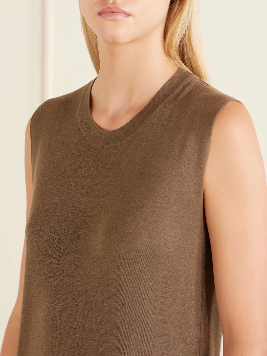 Silk maxi dress brown