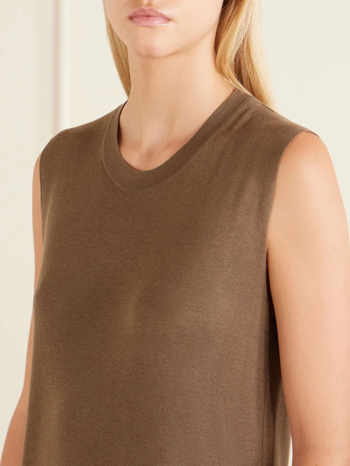 Silk maxi dress brown
