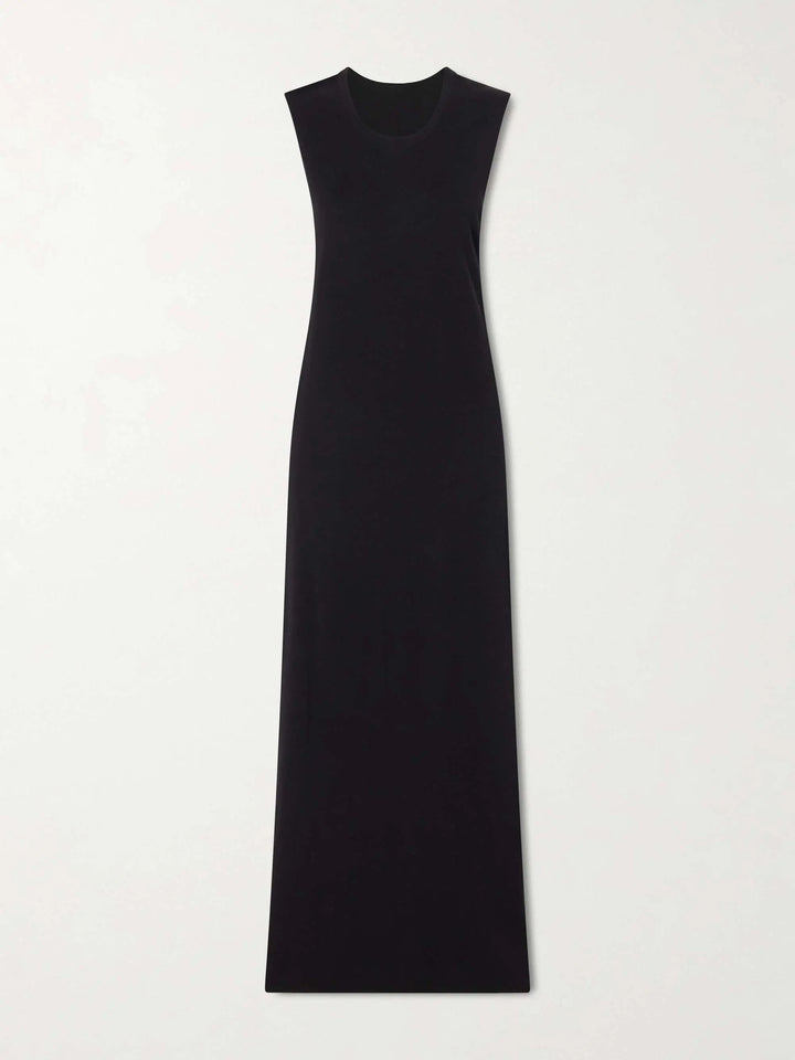 Silk maxi dress black