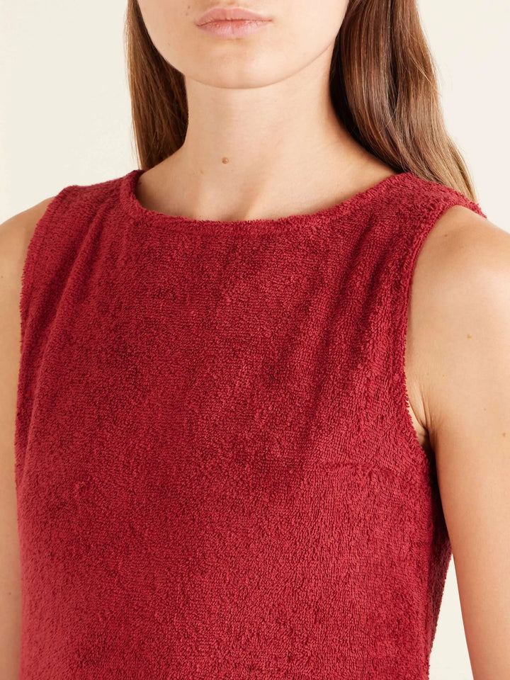 Cotton-terry midi dress