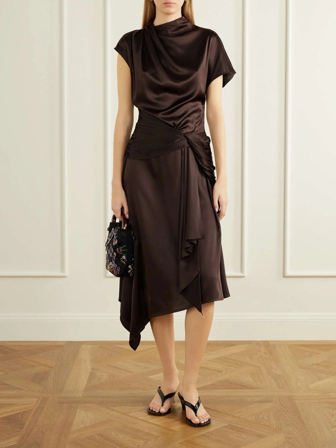 Satin midi dress
