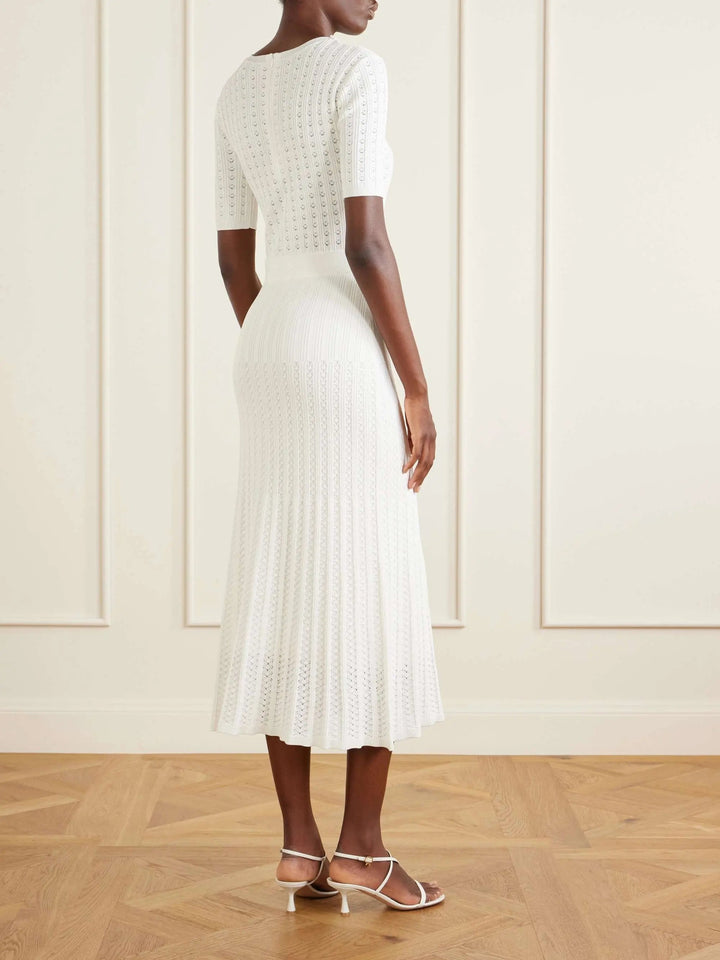 Cotton-knit midi dress