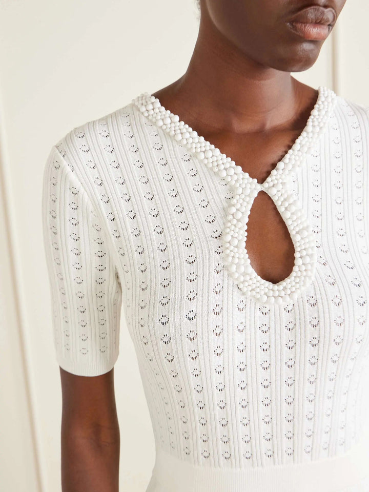 Cotton-knit midi dress