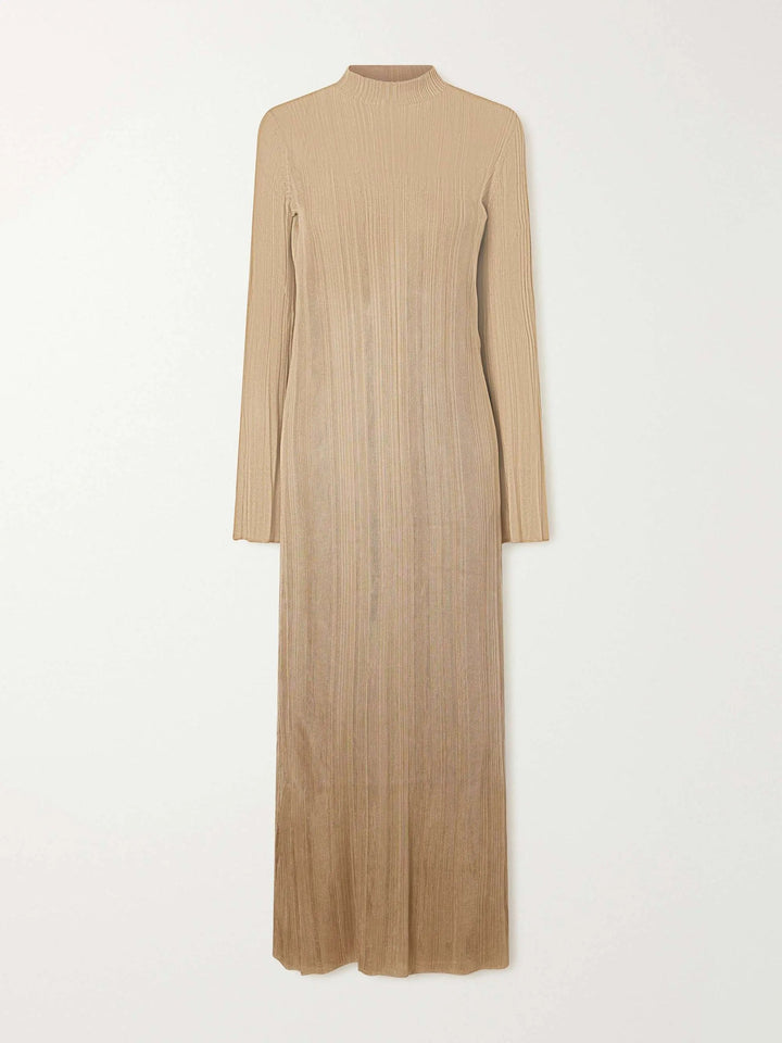 Cotton-knitted maxi dress