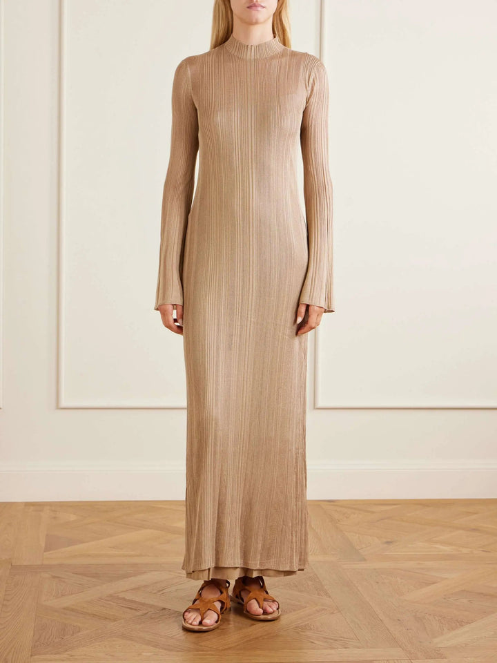 Cotton-knitted maxi dress