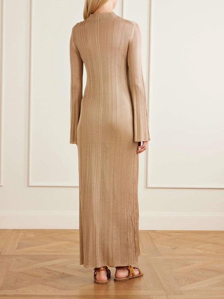 Cotton-knitted maxi dress